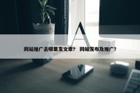 网站推广去哪里发文章？ 网站发布及推广？