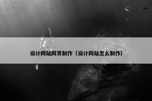 设计网站网页制作（设计网站怎么制作）