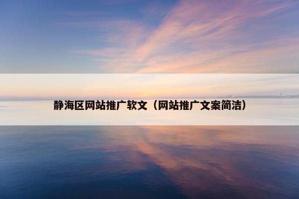 静海区网站推广软文（网站推广文案简洁）