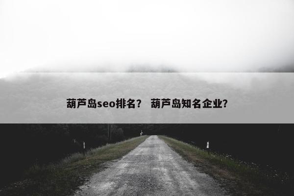 葫芦岛seo排名？ 葫芦岛知名企业？