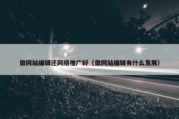 做网站编辑还网络推广好（做网站编辑有什么发展）