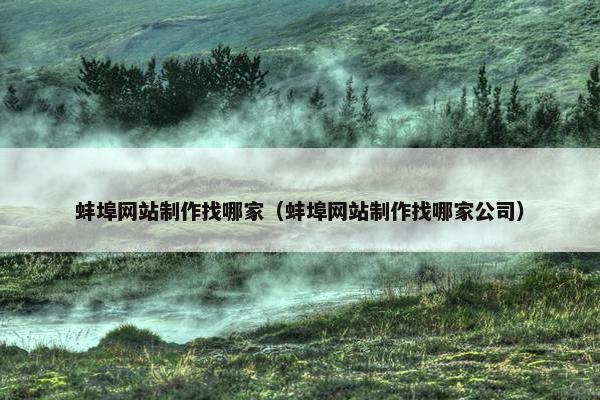 蚌埠网站制作找哪家（蚌埠网站制作找哪家公司）