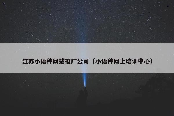 江苏小语种网站推广公司（小语种网上培训中心）