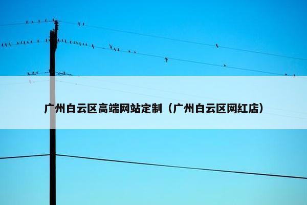 广州白云区高端网站定制（广州白云区网红店）
