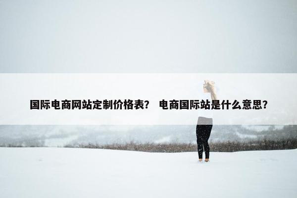 国际电商网站定制价格表？ 电商国际站是什么意思？