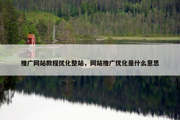 推广网站教程优化整站，网站推广优化是什么意思