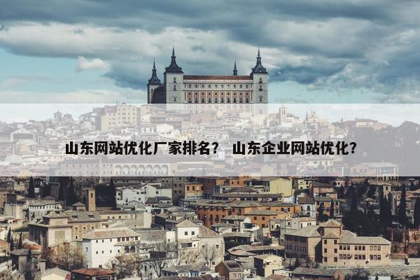 山东网站优化厂家排名？ 山东企业网站优化？