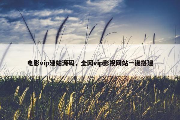 电影vip建站源码，全网vip影视网站一键搭建