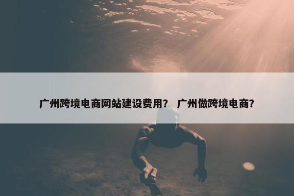 广州跨境电商网站建设费用？ 广州做跨境电商？