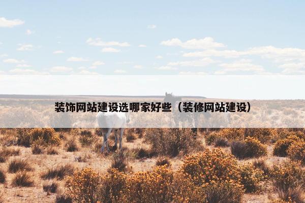 装饰网站建设选哪家好些（装修网站建设）