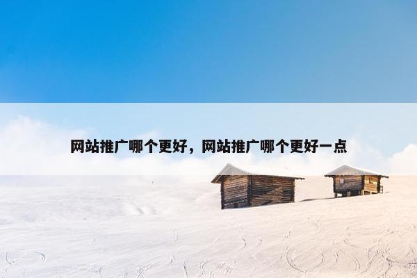 网站推广哪个更好，网站推广哪个更好一点