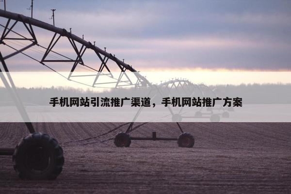 手机网站引流推广渠道，手机网站推广方案
