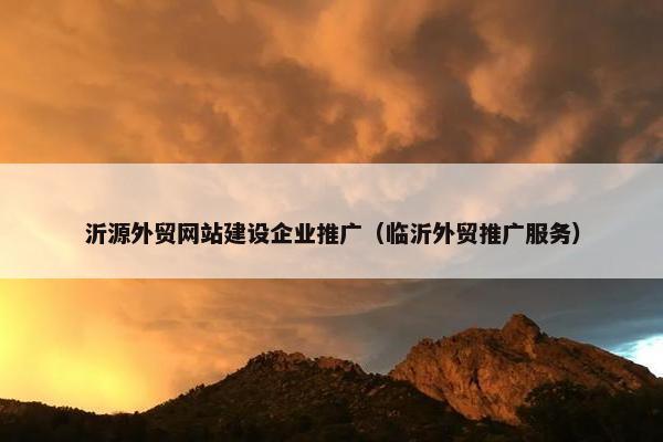 沂源外贸网站建设企业推广（临沂外贸推广服务）