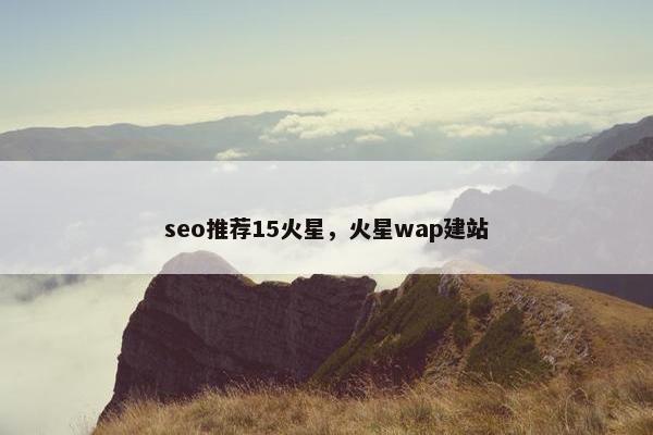 seo推荐15火星，火星wap建站