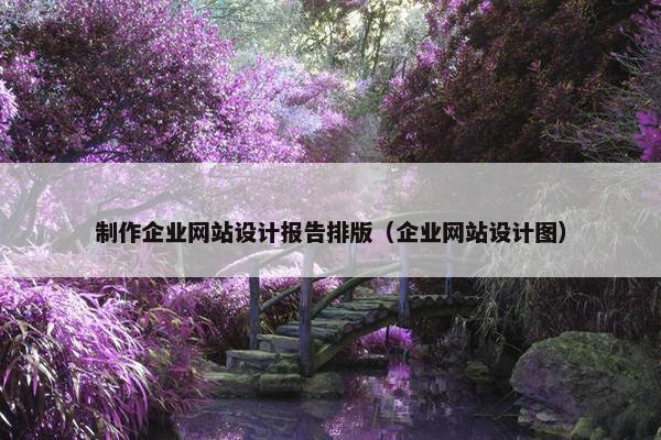 制作企业网站设计报告排版（企业网站设计图）