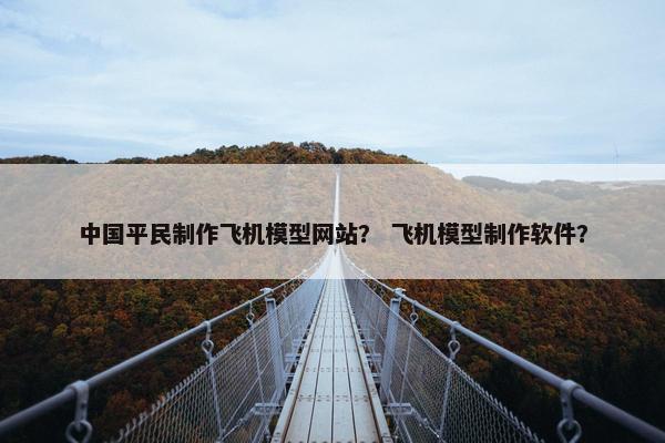 中国平民制作飞机模型网站？ 飞机模型制作软件？