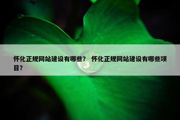 怀化正规网站建设有哪些？ 怀化正规网站建设有哪些项目？