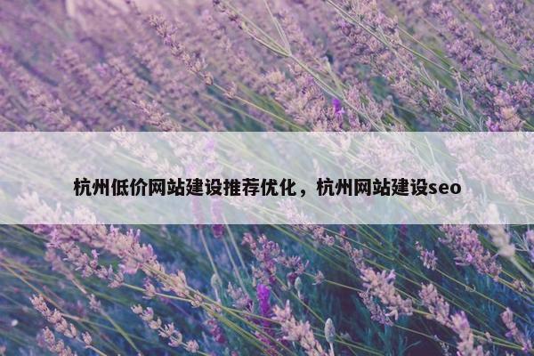 杭州低价网站建设推荐优化，杭州网站建设seo