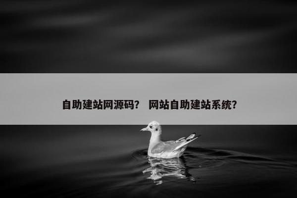 自助建站网源码？ 网站自助建站系统？