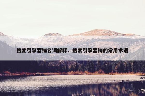 搜索引擎营销名词解释，搜索引擎营销的常用术语