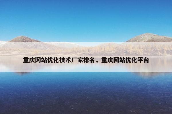 重庆网站优化技术厂家排名，重庆网站优化平台
