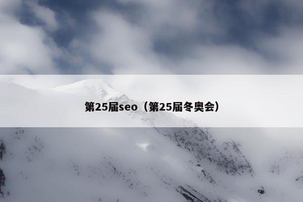 第25届seo（第25届冬奥会）