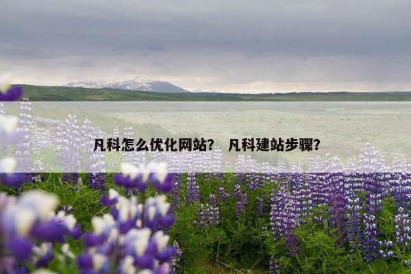 凡科怎么优化网站？ 凡科建站步骤？