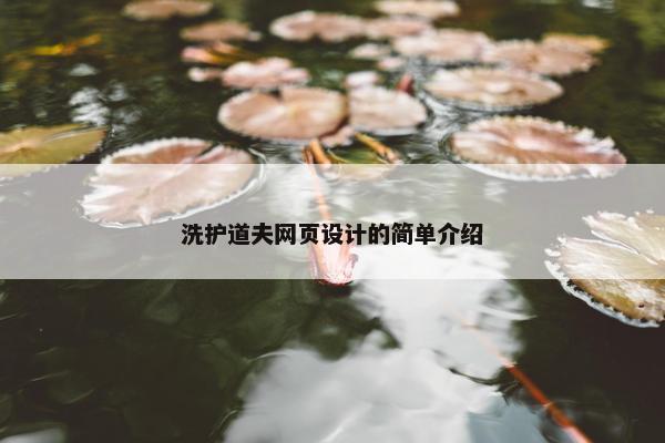 洗护道夫网页设计的简单介绍