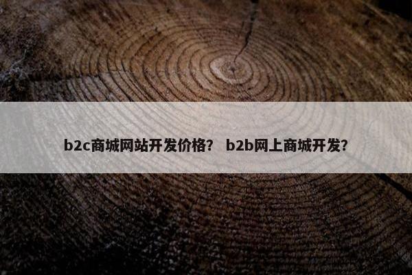 b2c商城网站开发价格？ b2b网上商城开发？