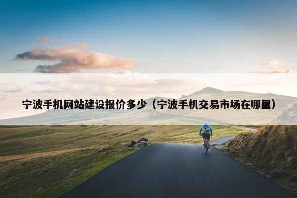 宁波手机网站建设报价多少（宁波手机交易市场在哪里）