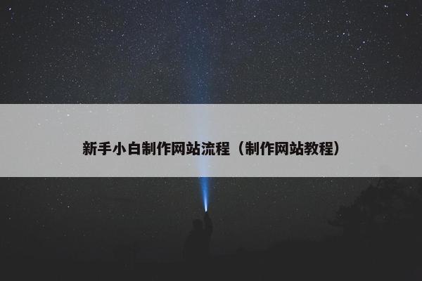 新手小白制作网站流程（制作网站教程）