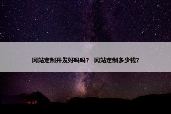 网站定制开发好吗吗？ 网站定制多少钱？