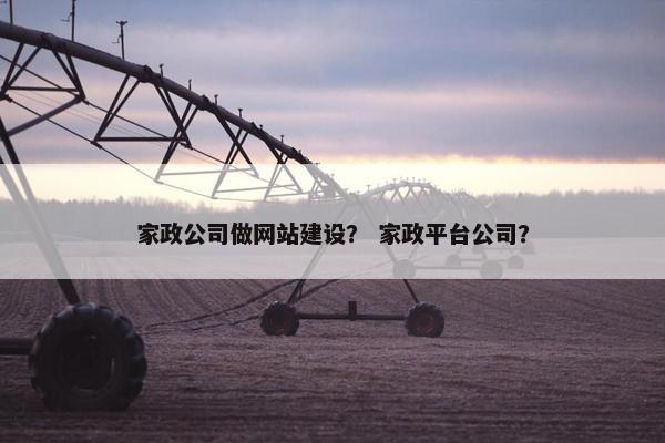 家政公司做网站建设？ 家政平台公司？