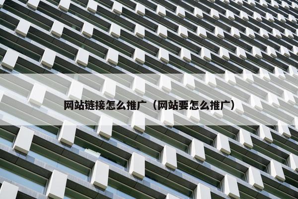 网站链接怎么推广（网站要怎么推广）