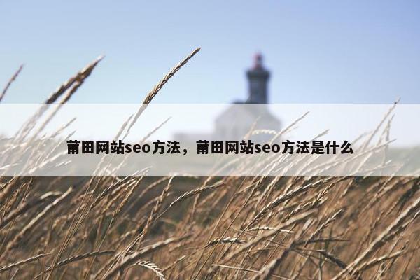 莆田网站seo方法，莆田网站seo方法是什么