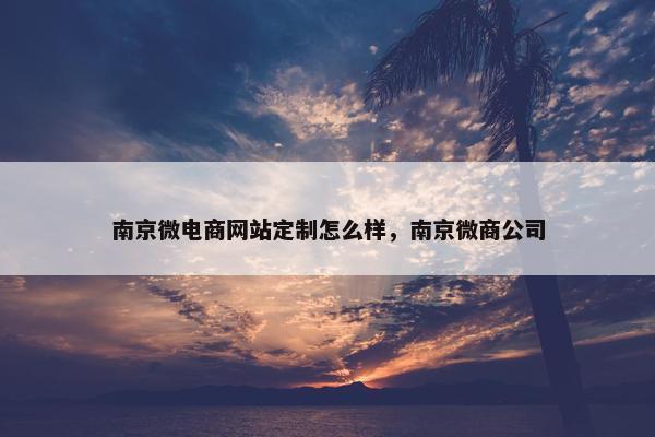 南京微电商网站定制怎么样，南京微商公司