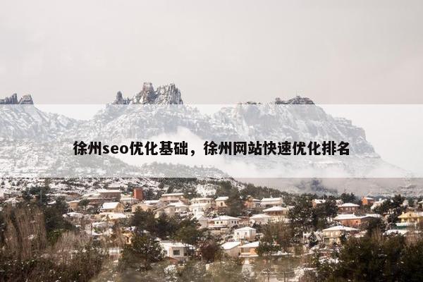 徐州seo优化基础，徐州网站快速优化排名