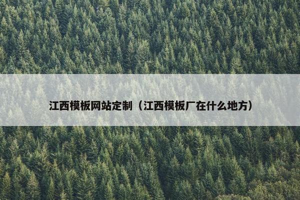 江西模板网站定制（江西模板厂在什么地方）