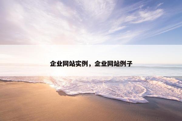 企业网站实例，企业网站例子
