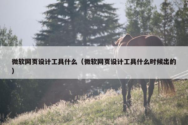 微软网页设计工具什么（微软网页设计工具什么时候出的）