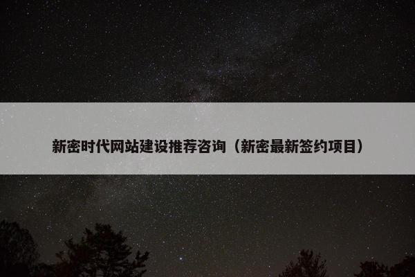 新密时代网站建设推荐咨询（新密最新签约项目）