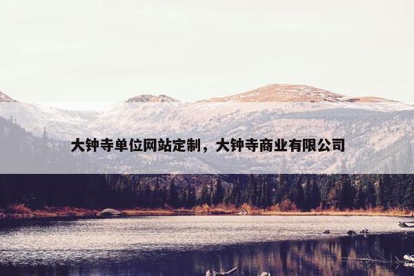 大钟寺单位网站定制，大钟寺商业有限公司