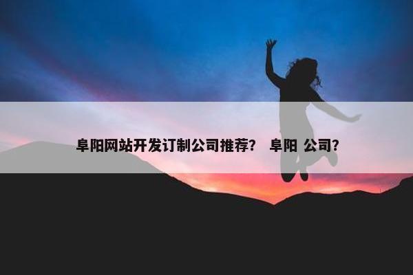 阜阳网站开发订制公司推荐？ 阜阳 公司？