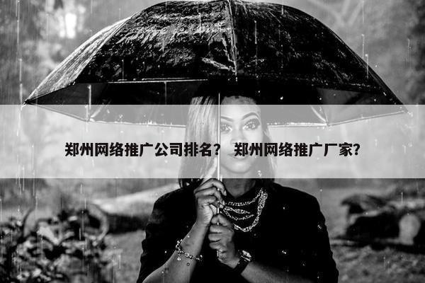 郑州网络推广公司排名？ 郑州网络推广厂家？
