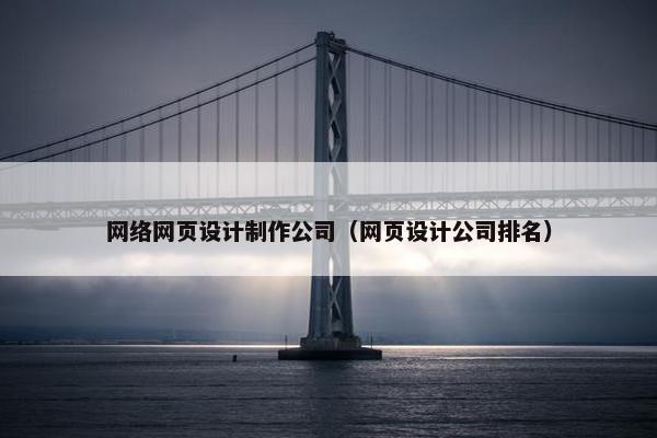 网络网页设计制作公司（网页设计公司排名）